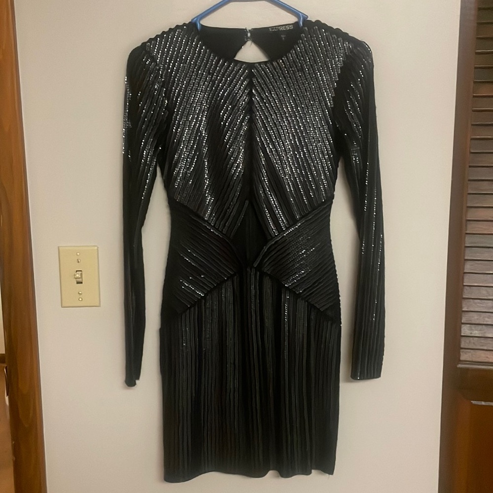 Express black sequin dress size 0 - Picture 1 of 2